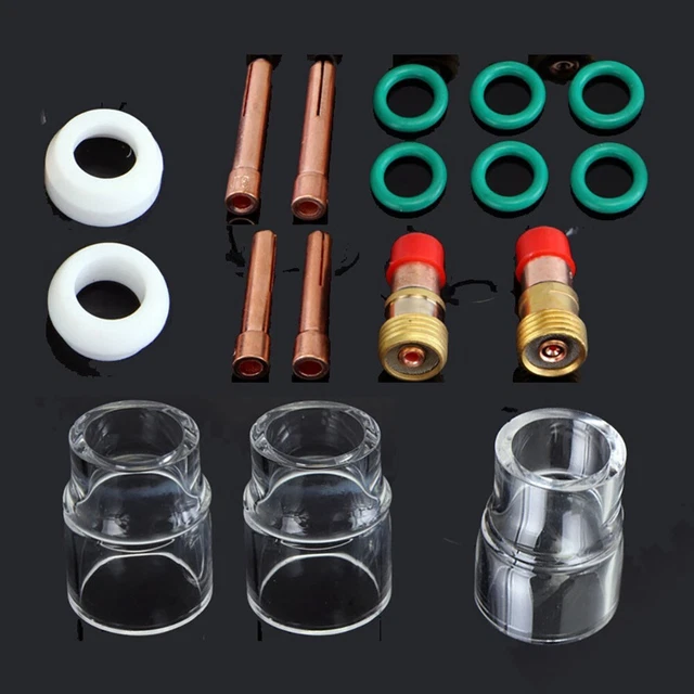 High Quality 17pcs TIG Welded Stubby Gas Lens Kit for WP 17/18/26 Torches