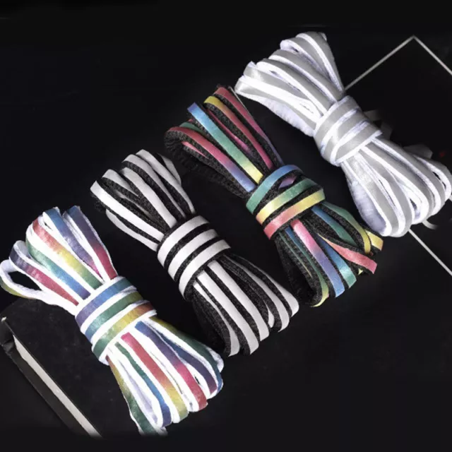 1 Paio Di Lacci Riflettenti Con Glitter Laser Lacci Per Scarpe Bracciale ♪