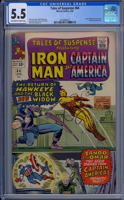 Cgc 5.5 Tales Of Suspense #64 Black Widow New Costume Hawkeye Captain America