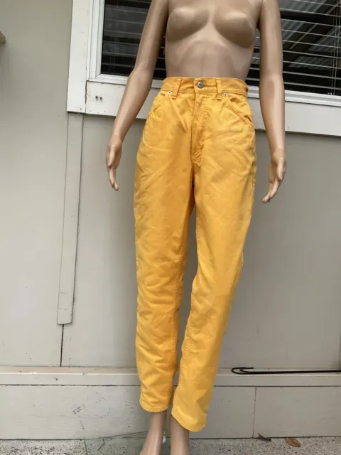 Vtg 90s Yellow Valentino Ladies Jeans 10
