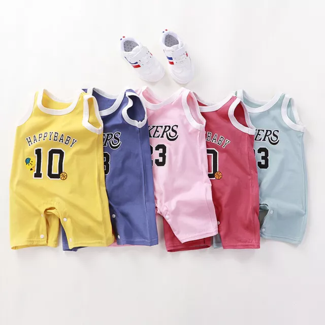 Infant Newborn Baby Boys Girls Sleeveless Jumpsuit Romper Bodysuit Summer Outfit