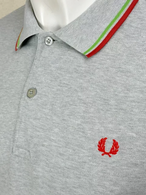 FRED PERRY | Twin Tipped Pique Polo Shirt XXL (Grey) Mod Scooter 60s ...