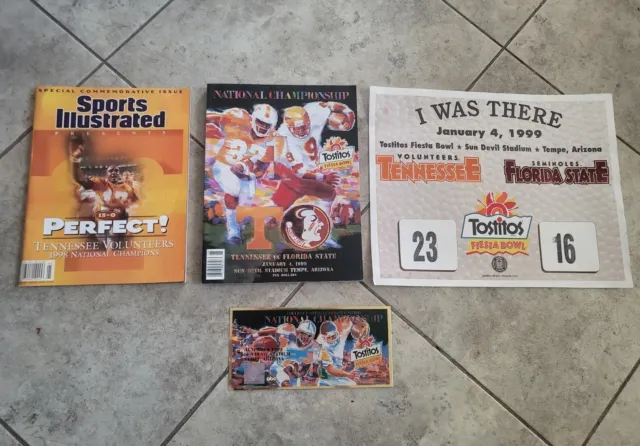 1999 Fiesta Bowl Tennessee/Florida State Game Ticket Stub & Program + Extras!
