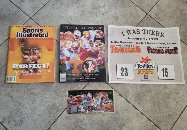 1999 Fiesta Bowl Tennessee/Florida State Game Ticket Stub & Program + Extras! 1999 Fiesta Bowl Tennessee/Florida State Game Ticket Stub & Program + Extras!