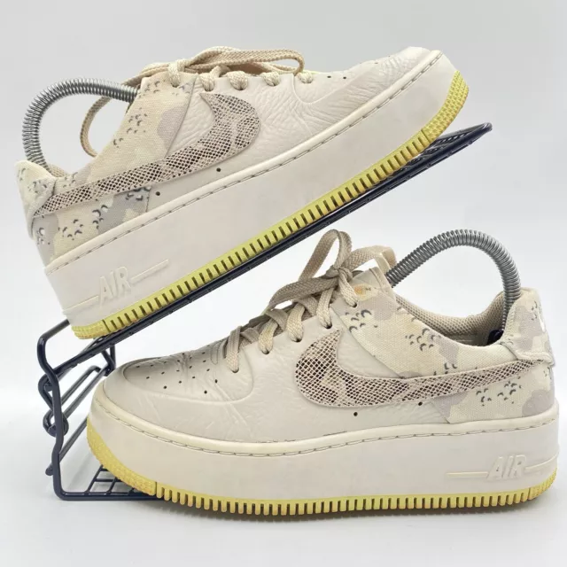 NIKE AIR FORCE 1 Sage Low Beige Trainers Size UK 5 Camo Lthr Platform CI2673 101 27.49 PicClick UK