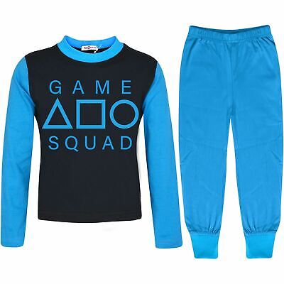 Kids Boys Girls Game Squad Cosplay Pyjamas Blue Sleepwear Children PJs Set