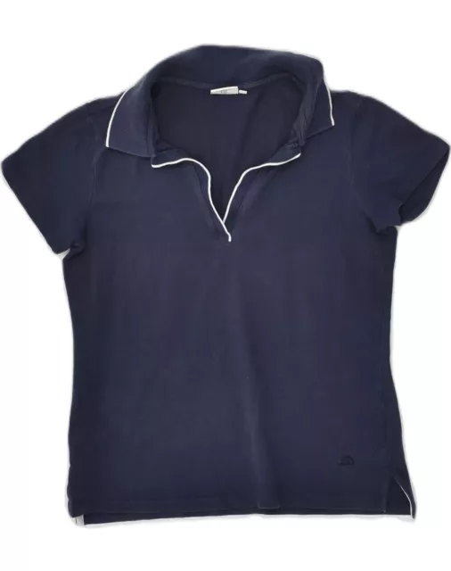 ELLESSE Womens Polo Shirt UK 14 Large Navy Blue Cotton CJ10