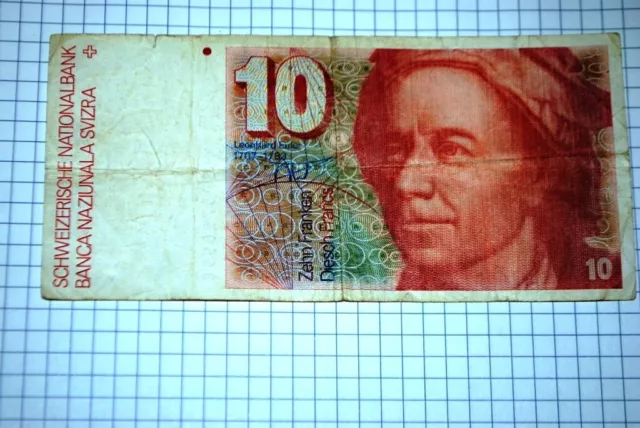 10 Swiss Francs Banknote Leonhard Euler 6th Series 1707-1783
