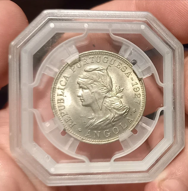 portuguese angola 50 centavos 1927 perfectm condition - rare in this  condition