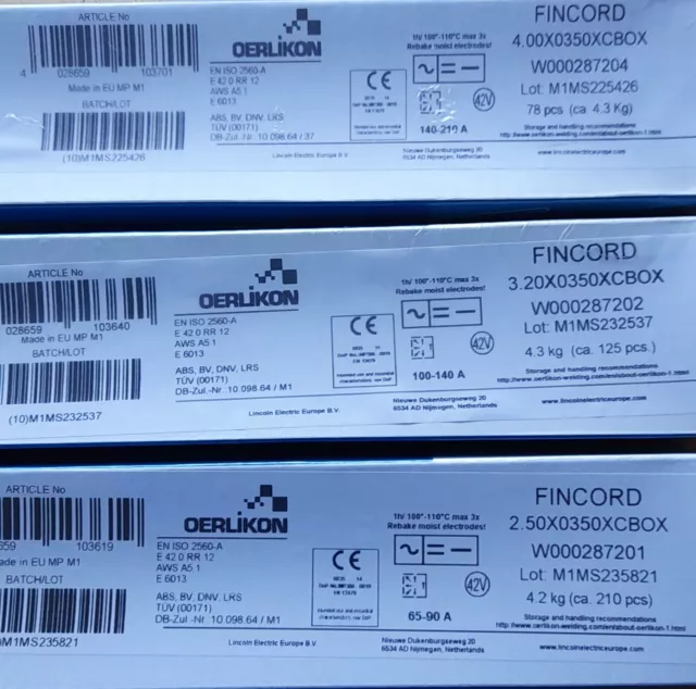 Oerlikon Fincord RR6 Stabelektroden Schweißelektroden 1,6/2,0/2,5/3,2/4,0mm