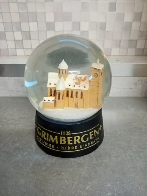 Grosse boule à neige lumineuse GRIMBERGEN & Bière bistrot & Fonctionne Publicité