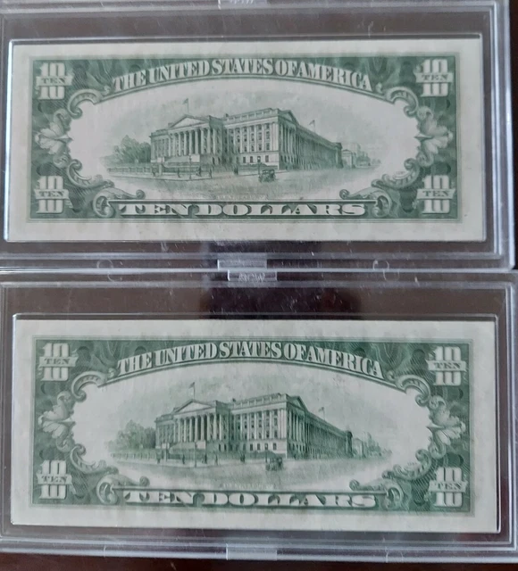1934-C $10 Ten Dollar Note Blue Seal Silver Certificate Gem Uncirculated Unc 2
