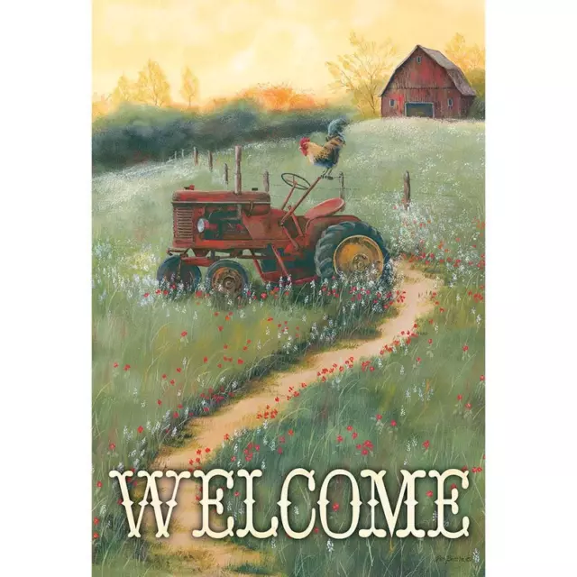 Garden Tractor Welcome Flag 13x18