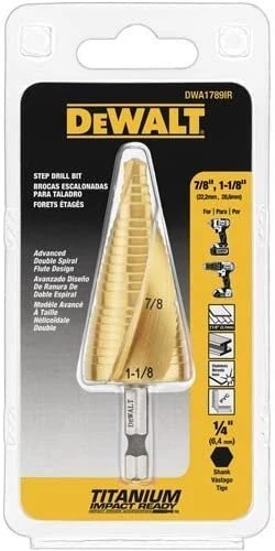 DEWALT Step Drill Bit Set, 7/8-Inch to 1-1/8-Inch (DWA1789IR)