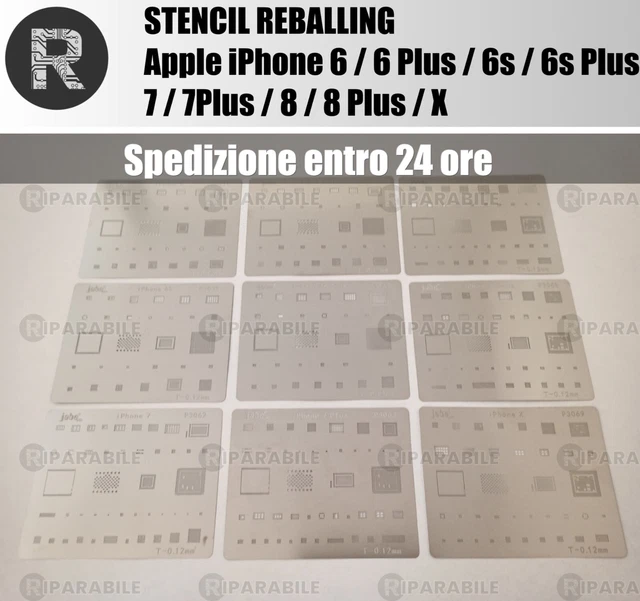 STENCIL REBALLING BGA REWORK IC RAM PER IPHONE 6 6s 7 8 PLUS X ARIA ...