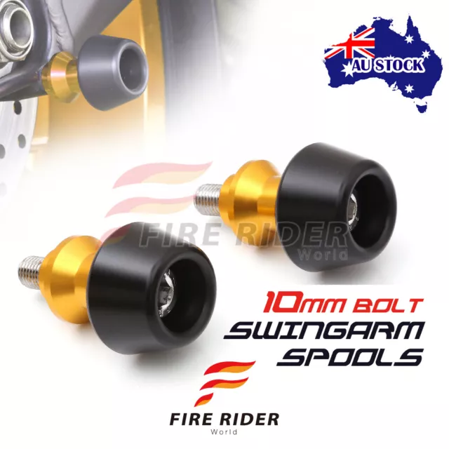 For Kawasaki ZX6R/ZX6RR/636 98-05 00 01 02 03 10MM CNC Gold Swingarm Spools Set