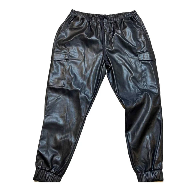 Pantalones de cuero sintético casi famosos XL 32 pulgadas cintura