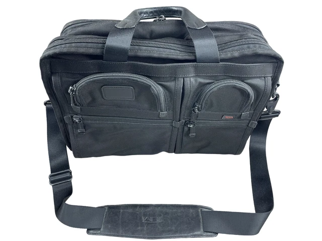 Tumi Alpha Black Ballistic Nylon Laptop Bag Briefcase 26141DH Sz 17X8X13