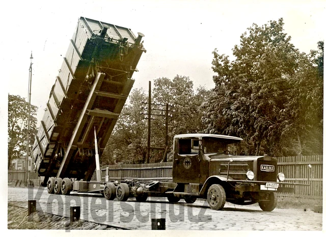 Original Eisenbahn Foto - Kaelble mit Waggonkipper Berlin Anhalter Bf 1933