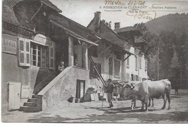 vds trés belle cpa de Monestier de Clermont ( 38 ) Attelage de boeufs