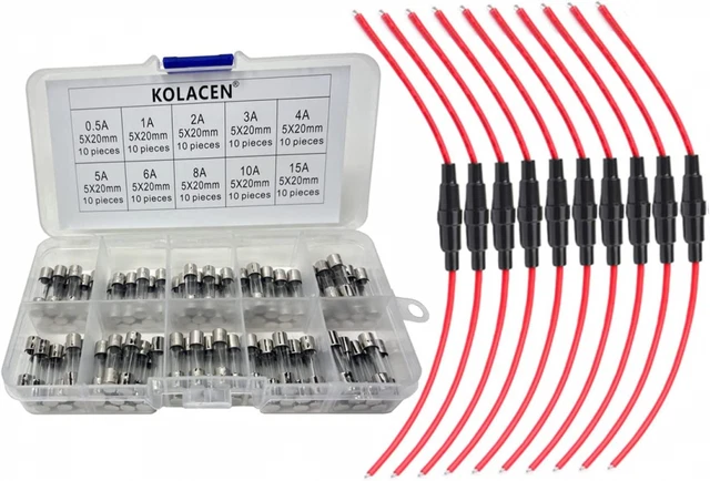KOLACEN Support de fusible pour véhicule Automobile à vis en 5x20mm+holder