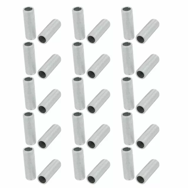 30pcs Raccord fileté 35mm long M12 Filetée mamelon droit zingué pièces Lampe