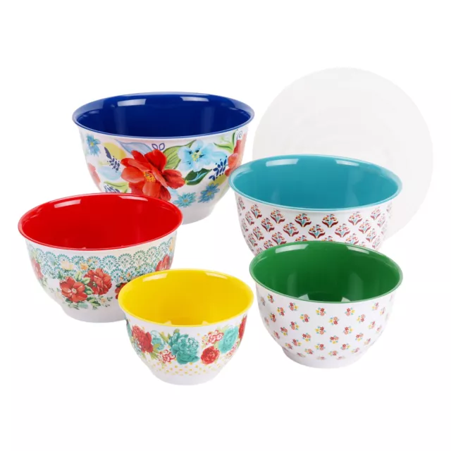 Melamine Mixing Bowl Set, 10 Piece Set, Spring Bouquet by The Pioneer Woman