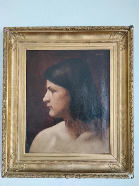 Tableau Jean-Jacques Henner - Un Baigneur (écho) - Toile Sur Cadre, Prêt à Accrocher