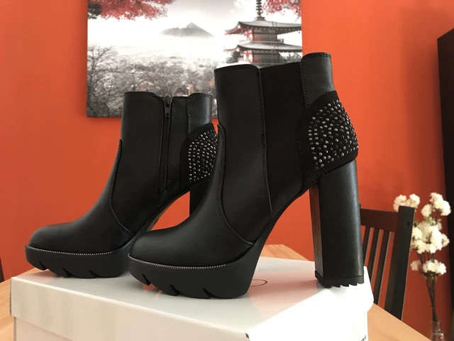 Catwalk Glitzer Stiefeletten Schwarz Schwarze Glitzer-Stiefelette