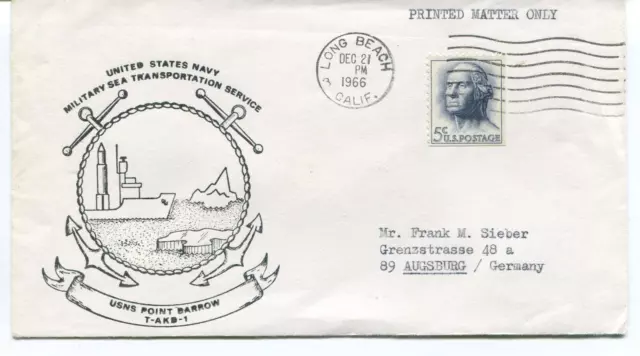 1966 USNS Point Barrow Military Sea Transport Long Beach Polar Antarctic Cover