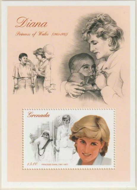 ❤ Stamp Block 7.5 x 10.6 cm_PRINCESS_LADY_DIANA_Grenada_England_Princess