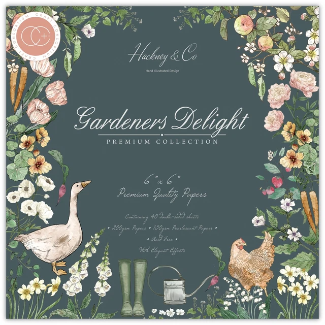 Almohadilla de papel de doble cara Craft Consortium 6""X6"" 40/paquete - Jardineros Delicia -PAD035B
