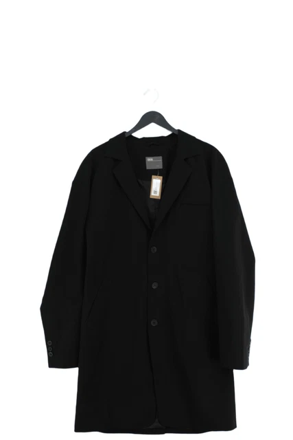 Asos Women's Coat L Black Polyester with Elastane