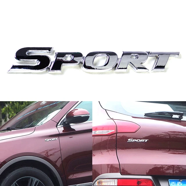 1x Chrome Metal 3D SPORT Logo Emblem Badge Sticker Trunk Decal Car Accessories