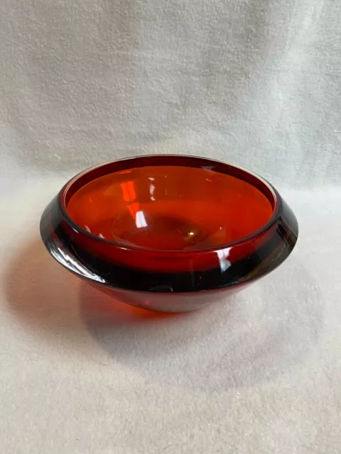 Teleflora Round Ruby Red Glass Bowl/Vase