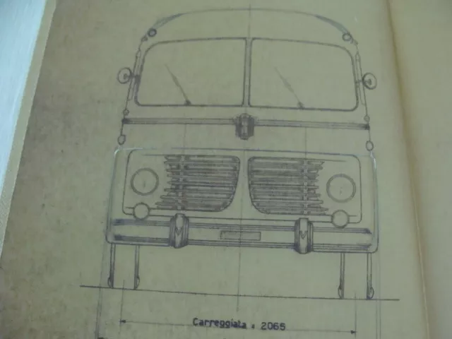 Disegno Tecnico Autobus Gran Turismo Su Telaio Fiat 682 Rn 1954 Viberti 2