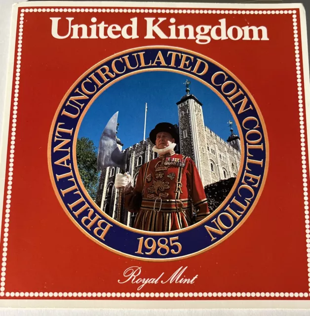 New Sealed 1985 United Kingdom Brilliant Uncirculated Coin Collection Royal Mint