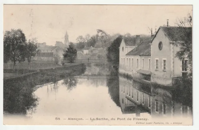 ALENCON - Orne - CPA 61 - vue sur la Sarthe du pont de Fresnay