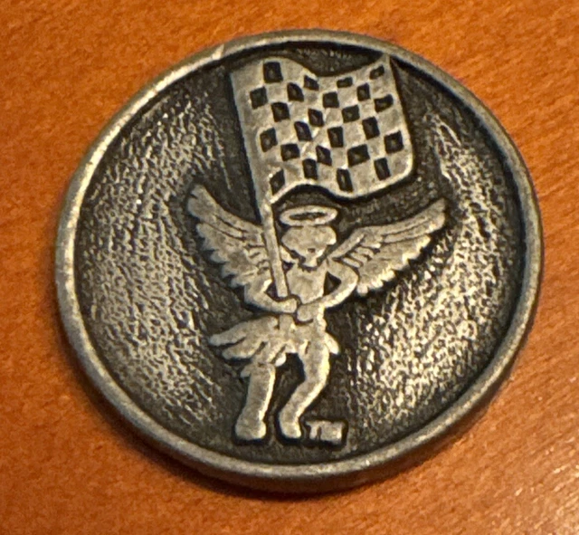 VINTAGE RACE DRIVER Guardian Angel Lucky Token/Coin, Angel With