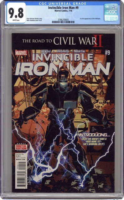 Invincible Iron Man #9A Deodato CGC 9.8 2016 3786259005 1st Riri Williams