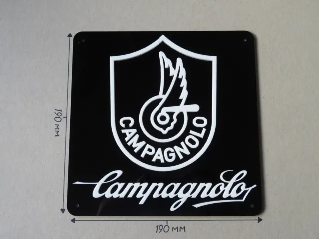 Campagnolo Bikes, Campagnolo Cycling, Acrylic Sign, Black & White 190 X 190mm.