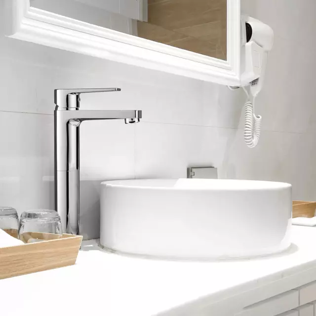 Rubinetto per Lavabo Da Bagno Con Maniglia Quadrata in Ottone Miscelatore a Fred 3