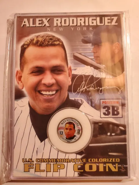 NY Yankees Derek Jeter and Alex Rodriguez US Commemorative Colorized Flip Coin