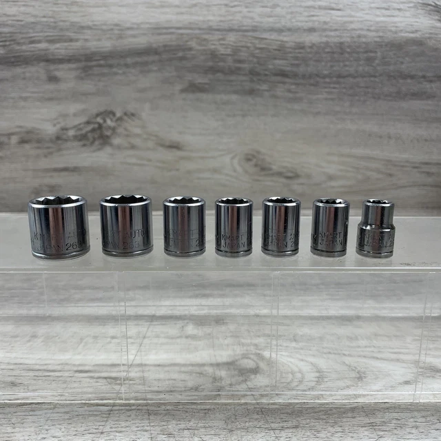 KMART AUTO SOCKET Set Metric 3/8" Drive 7Pc Socket Set 199mm Japan EUR