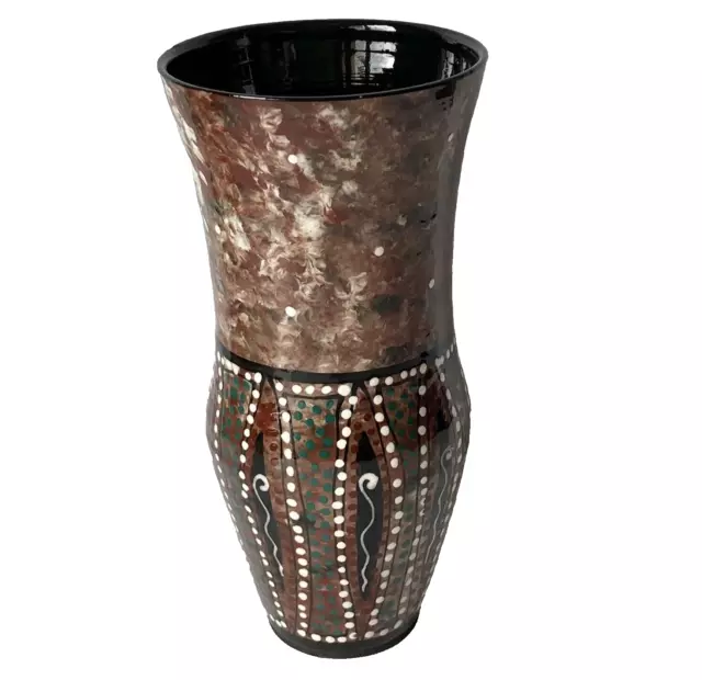 Mud Lust Pottery studio 8.25" earthenware vase hand-thrown NY Finger Lakes Keuka