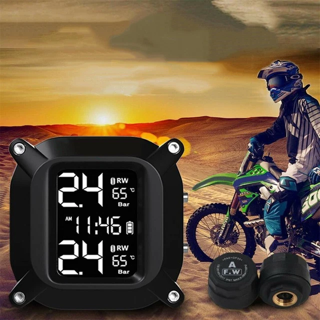 Sistema di monitoraggio pressione pneumatici moto impermeabile con sensori wireless