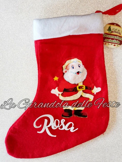 Love Print Calza Befana Velluto Regalo Mamma Stampa Glitter - 5