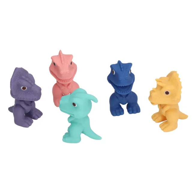 New 5Pcs Baby Bath Dinosaur Toys Early Education Silicone Animal Toy Colorful