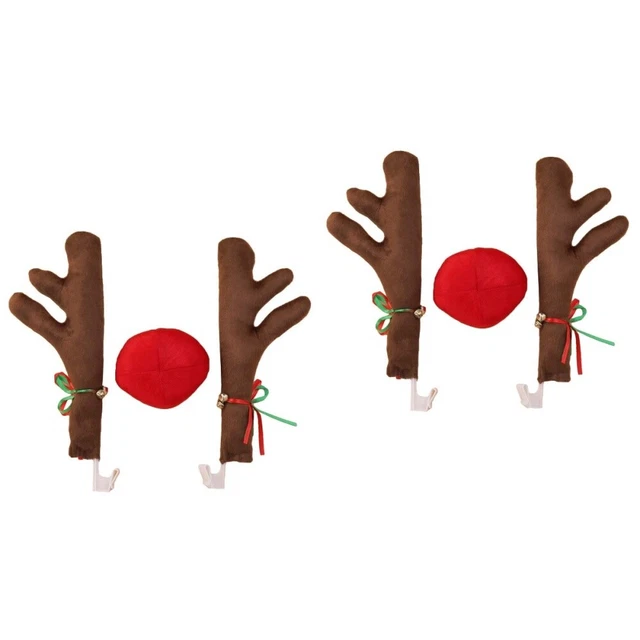 2 Sets Auto Dekoration Weihnachten Geweih Auto Rentier Zubehör Set