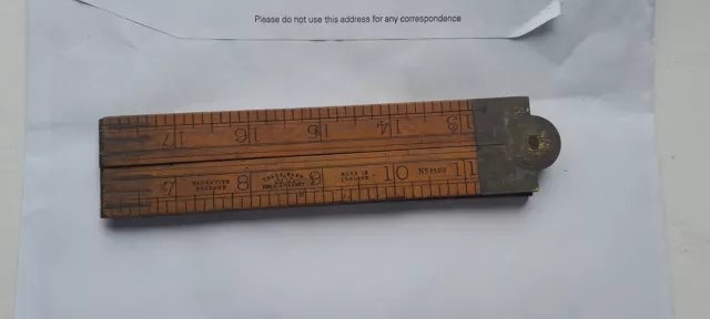 Vintage folding ruler,1960s,Hockley Abbey,Boxwood,Made in England,No.1163,2 feet